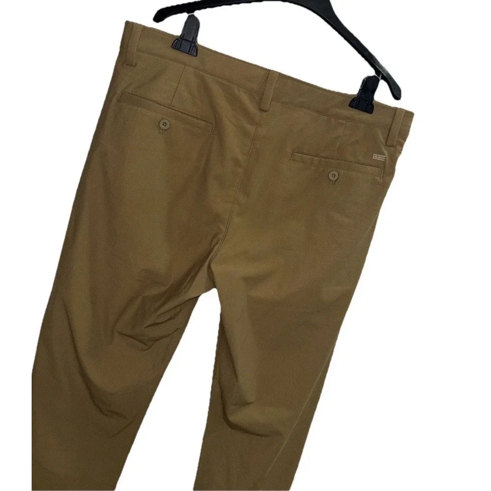 NWT Chaps 36x30‎ Everyday Performance Chino Pants Slim Tapered Tan Golf Trousers